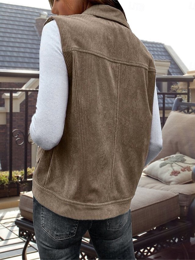Stylish Regular Fit Solid Sleeveless Vest - Image 5