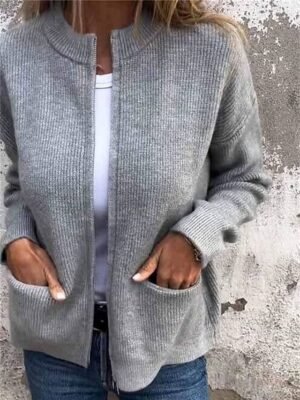 Stylish Regular Fit Solid Stand Collar Long Sleeve Short Coat - Image 1