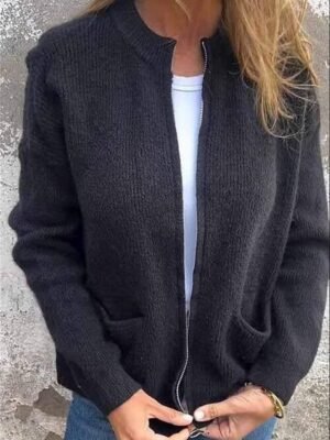 Stylish Regular Fit Solid Stand Collar Long Sleeve Short Coat - Image 4