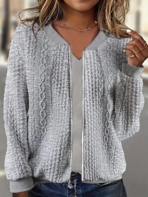 Stylish Regular Fit Solid White Long Sleeve Spring Jacket - Image 3