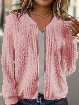 Stylish Regular Fit Solid White Long Sleeve Spring Jacket - Image 4