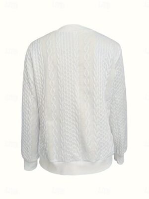Stylish Regular Fit Solid White Long Sleeve Spring Jacket - Image 5