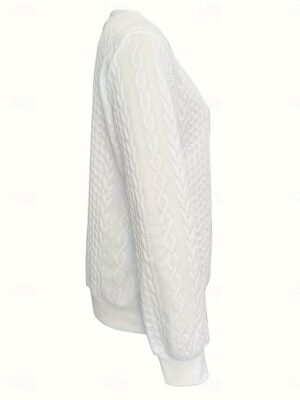 Stylish Regular Fit Solid White Long Sleeve Spring Jacket - Image 6