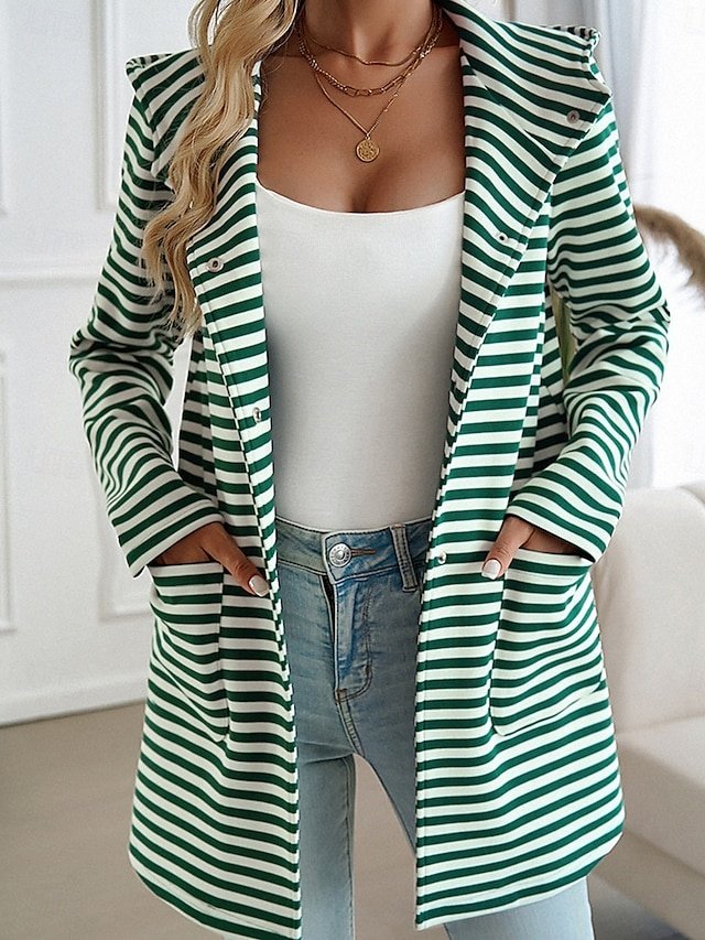 Stylish Regular Fit Stripe Long Sleeve Thermal Jacket - Image 1