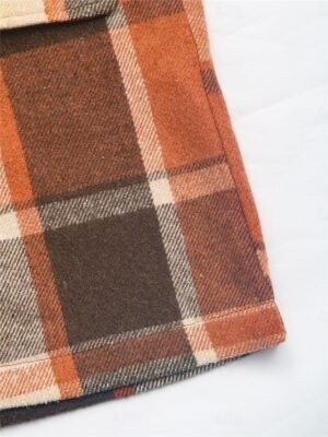 Stylish Regular Fit Stripes and Plaid Long Sleeve Regular Jacket - Image 10