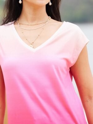 Stylish Regular Ombre V Neck Sleeveless Summer Tank Top - Image 4