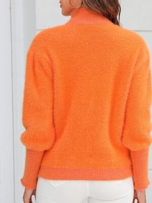 Stylish Regular Solid Crew Neck Long Sleeve Knit Top - Image 9