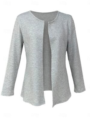 Stylish Slim Fit Solid Colour Long Sleeve Winter Coat - Image 7