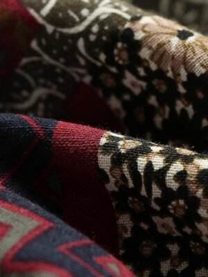 Stylish Vintage Regular Fit Print Long Sleeve Winter Coat - Image 5