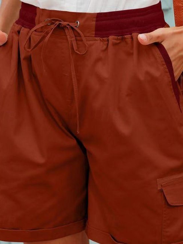 Summer Loose Plain High Waist Short Shorts - Image 1