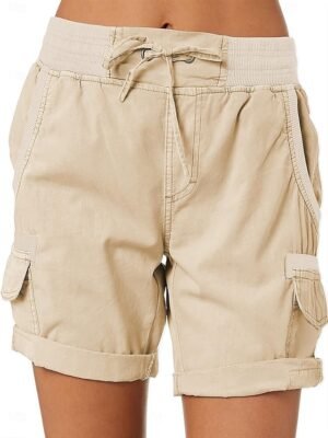 Summer Loose Plain High Waist Short Shorts - Image 5
