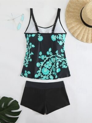 Summer Racerback Sleeveless Two Piece Sky Blue Purple Tankini - Image 9