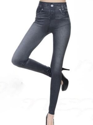 Summer Slim High Waist Full Length Black Trousers - Image 10