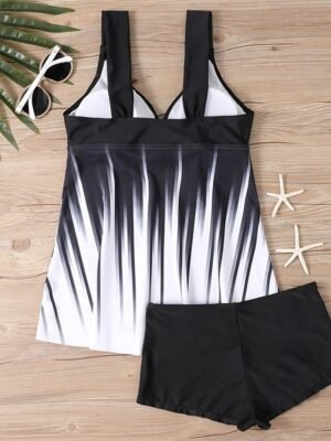 Summer Stretchy Quick Dry Deep V Sleeveless Tankini - Image 4