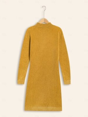 Urban Cleanfit Solid Colour High Neck Long Sleeve Midi Sweater Dress - Image 9