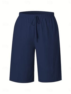 Vacation Basic Plain High Waist Knee Length Chinos - Image 10