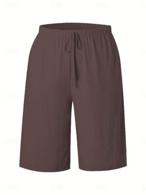 Vacation Basic Plain High Waist Knee Length Chinos - Image 21