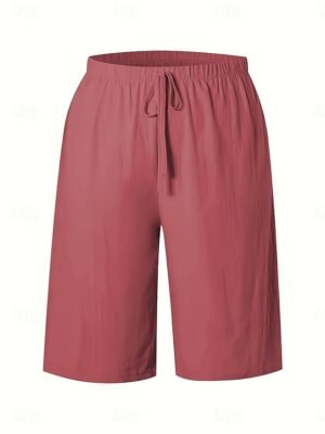 Vacation Basic Plain High Waist Knee Length Chinos - Image 30