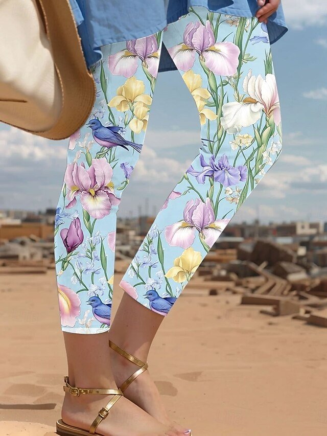 Vacation Full Length Floral High Waist Leggings - Image 2