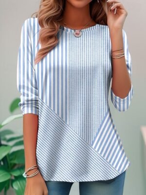 Vacation Regular Fit Floral Round Neck Short Sleeve Wide Leg Jumpsuit - Image 7