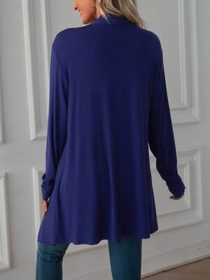 Vacation Regular Fit Solid Open Front Long Sleeve Cardigan - Image 24