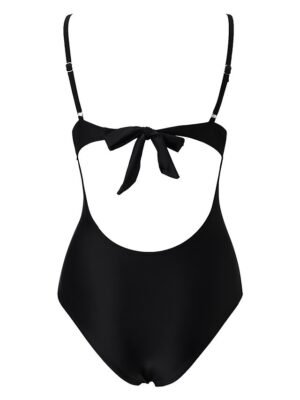 Vacation Regular Fit Solid Sleeveless Strap Mesh Bodysuit - Image 6