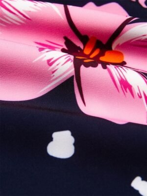 Vacation Shift Floral V Neck Short Sleeve Midi Dress - Image 10