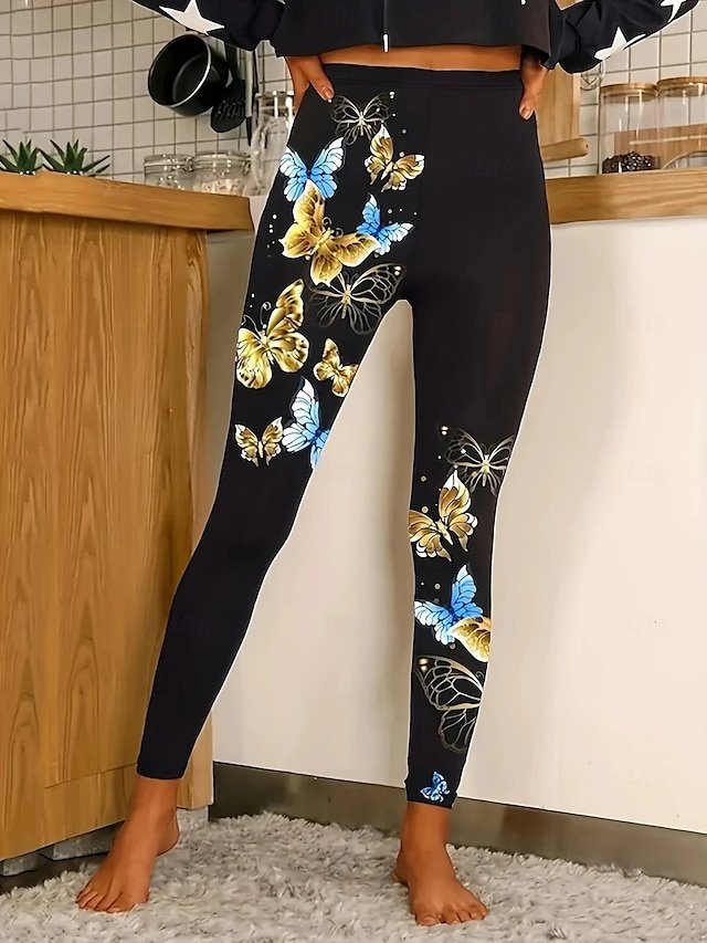 Vacation Slim Fit Vintage Ethnic High Waist Full Length Leggings - Image 1