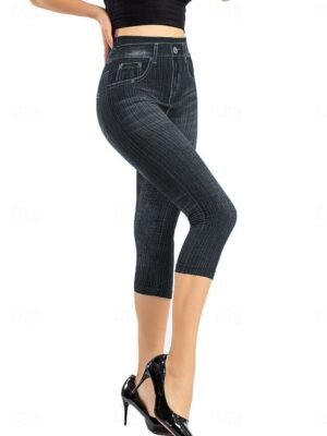 Vacation Vintage Ethnic High Waist 3D Print Calf-Length Leggings - Image 10