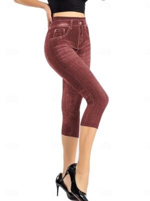 Vacation Vintage Ethnic High Waist 3D Print Calf-Length Leggings - Image 12
