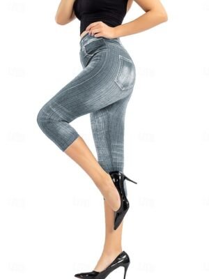 Vacation Vintage Ethnic High Waist 3D Print Calf-Length Leggings - Image 17