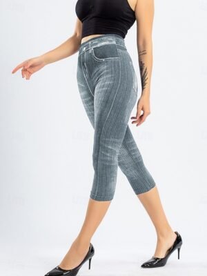 Vacation Vintage Ethnic High Waist 3D Print Calf-Length Leggings - Image 19