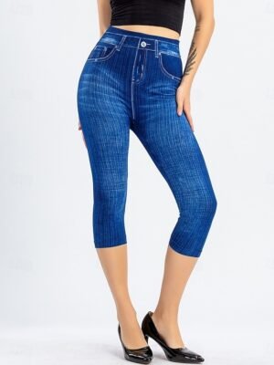 Vacation Vintage Ethnic High Waist 3D Print Calf-Length Leggings - Image 2