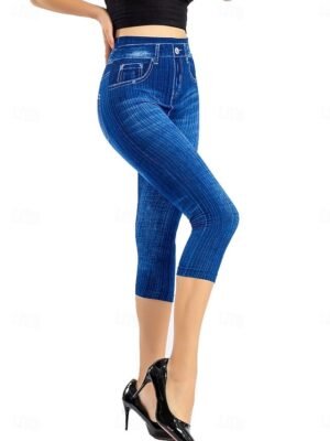 Vacation Vintage Ethnic High Waist 3D Print Calf-Length Leggings - Image 3