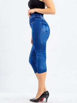 Vacation Vintage Ethnic High Waist 3D Print Calf-Length Leggings - Image 5