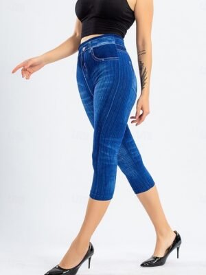 Vacation Vintage Ethnic High Waist 3D Print Calf-Length Leggings - Image 8