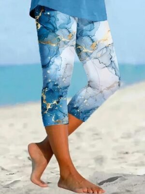 Vacation Vintage Ethnic High Waist Calf-Length Leggings - Image 1