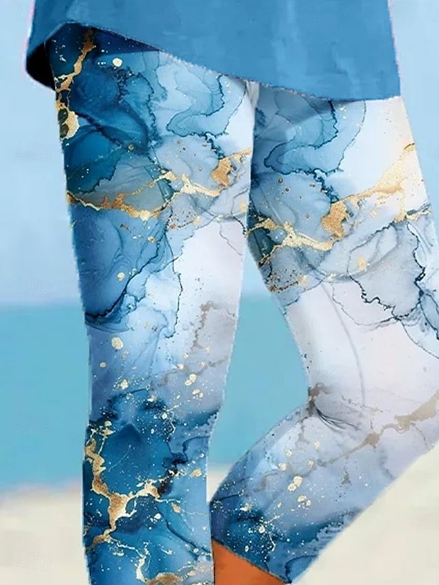 Vacation Vintage Ethnic High Waist Calf-Length Leggings - Image 2