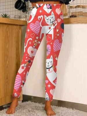Valentine Skinny Graphic Ankle-Length Leggings - Image 3