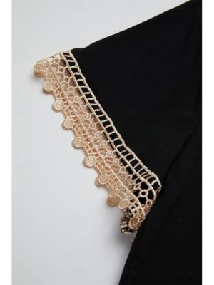 Versatile Comfortable Solid V-Neck Short Sleeve Knee-Length Dress - Image 7