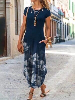 Vibrant Floral Sleeveless Midi Casual Dress - Image 6