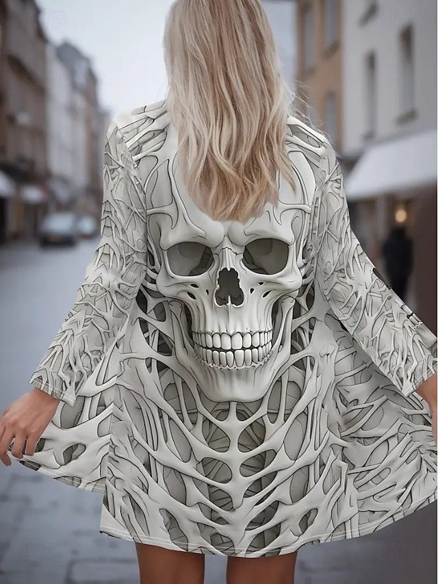 Vintage Artistic Regular Fit Skull Collarless Long Sleeve Coat - Image 1