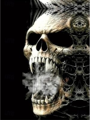 Vintage Artistic Regular Fit Skull Collarless Long Sleeve Coat - Image 6