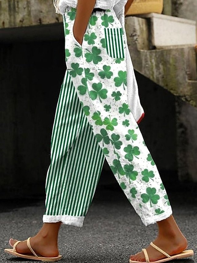 Vintage Baggy Geometric High Waist Full Length Chinos - Image 1