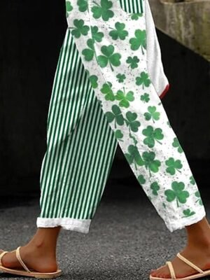 Vintage Baggy Geometric High Waist Full Length Chinos - Image 3