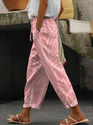 Vintage Baggy Geometric High Waist Full Length Chinos - Image 4