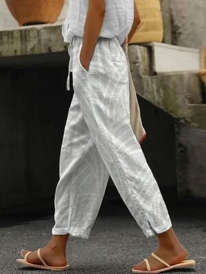 Vintage Baggy Geometric High Waist Full Length Chinos - Image 5