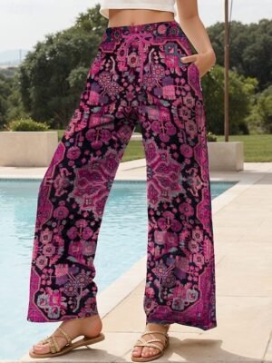 Vintage Baggy Geometric High Waist Full Length Chinos - Image 5
