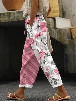 Vintage Baggy Geometric High Waist Full Length Chinos - Image 6