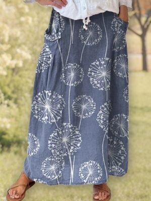 Vintage Bohemia A-Line Floral High Waist Maxi Skirt - Image 1